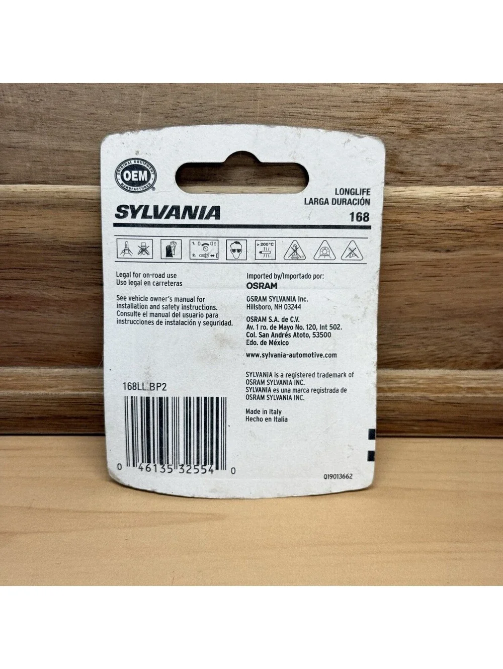 Sylvania Long Life 168 Bulbs 2 Pack 14 V / 4.9 W